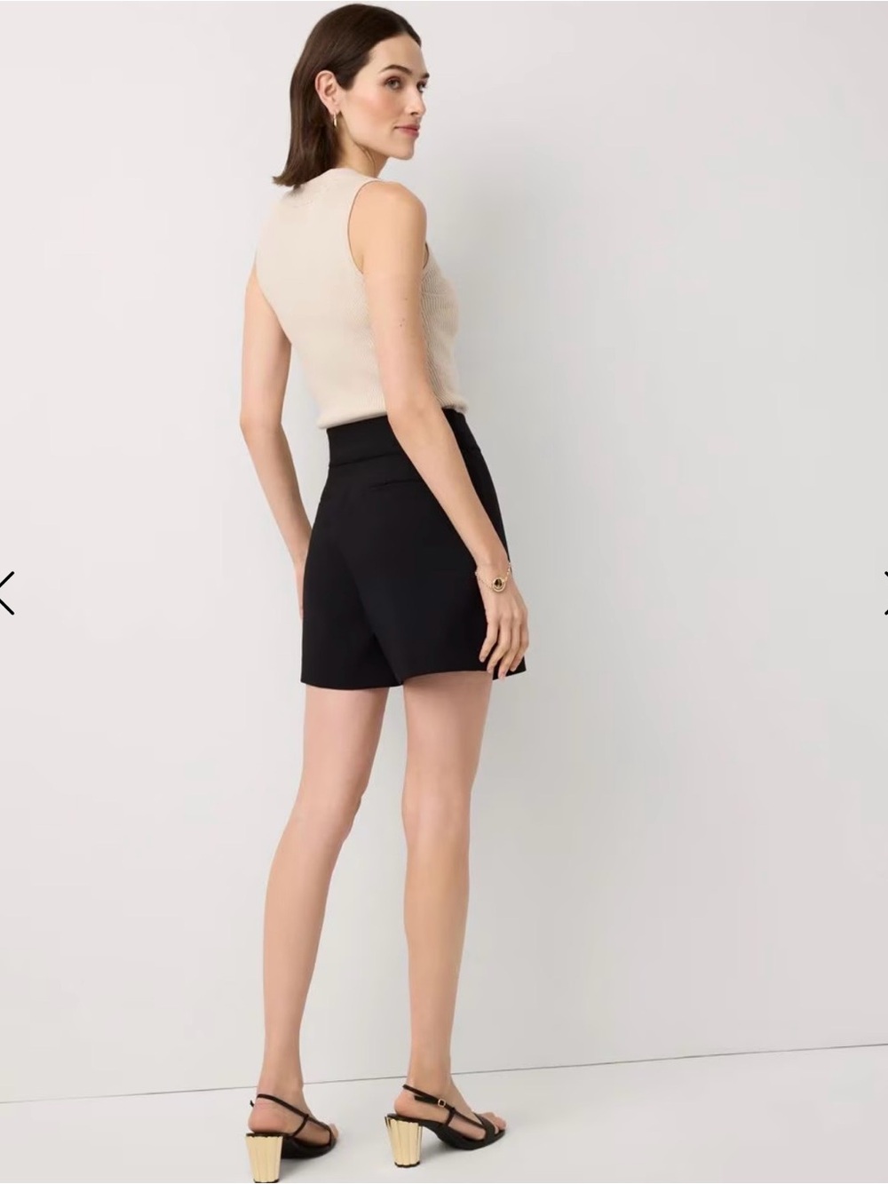 Button-front tailored skort - Picture 3 of 4